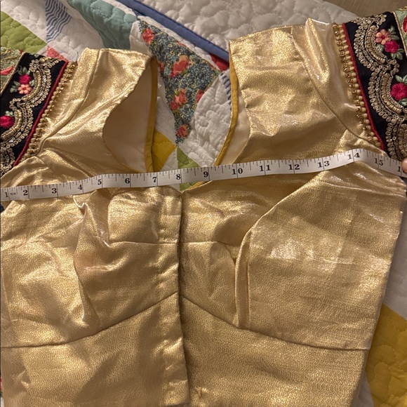 Elegant Navy Blue and Peach Beaded Saree - Picture 9 of 9